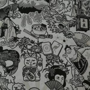 Percale Cartoon Chinois