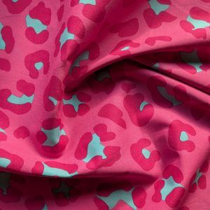 Voile de Coton Léopard Rose Fuchsia