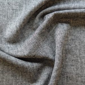 Tissu Lin Coton Noir Chevron