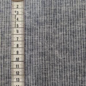 Tissu Denim Rayé Bleu Lin Coton