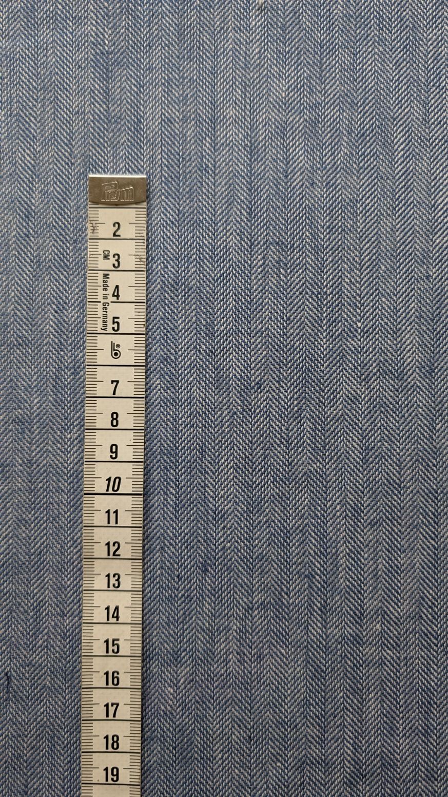 Tissu Lin Coton Bleu Denim Chevron – Image 2