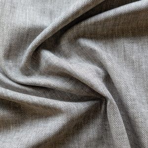 Tissu Lin Coton Kaki Chevron