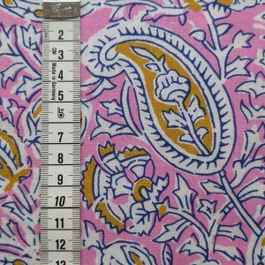 Coton Indien Rose Motif Cachemire