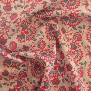 Voile de Coton Fleurs Rose