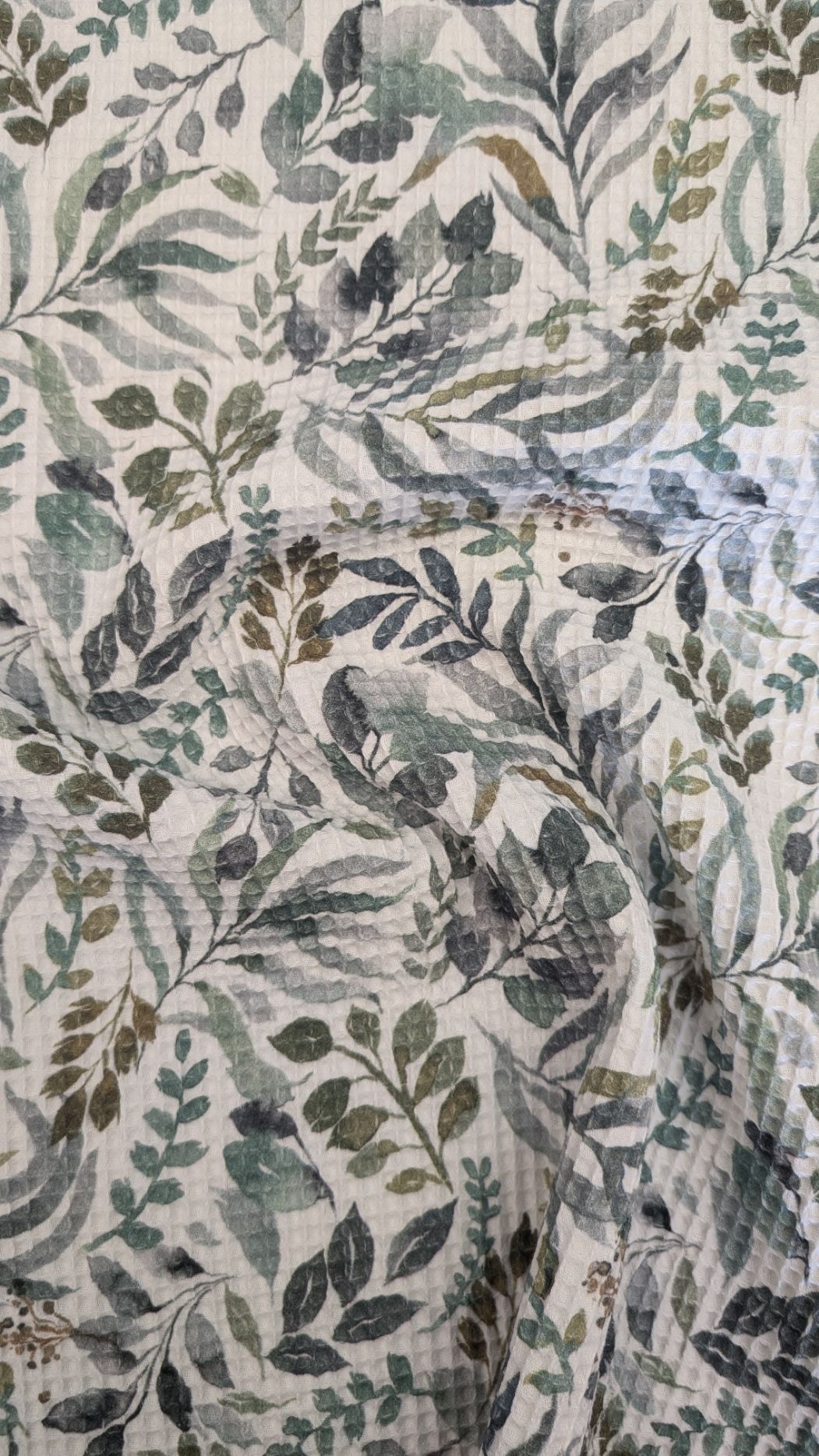 Tissu nid d’abeille motif fleuri imprimé