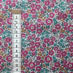 Voile de Coton Petites Fleurs Fuchsia