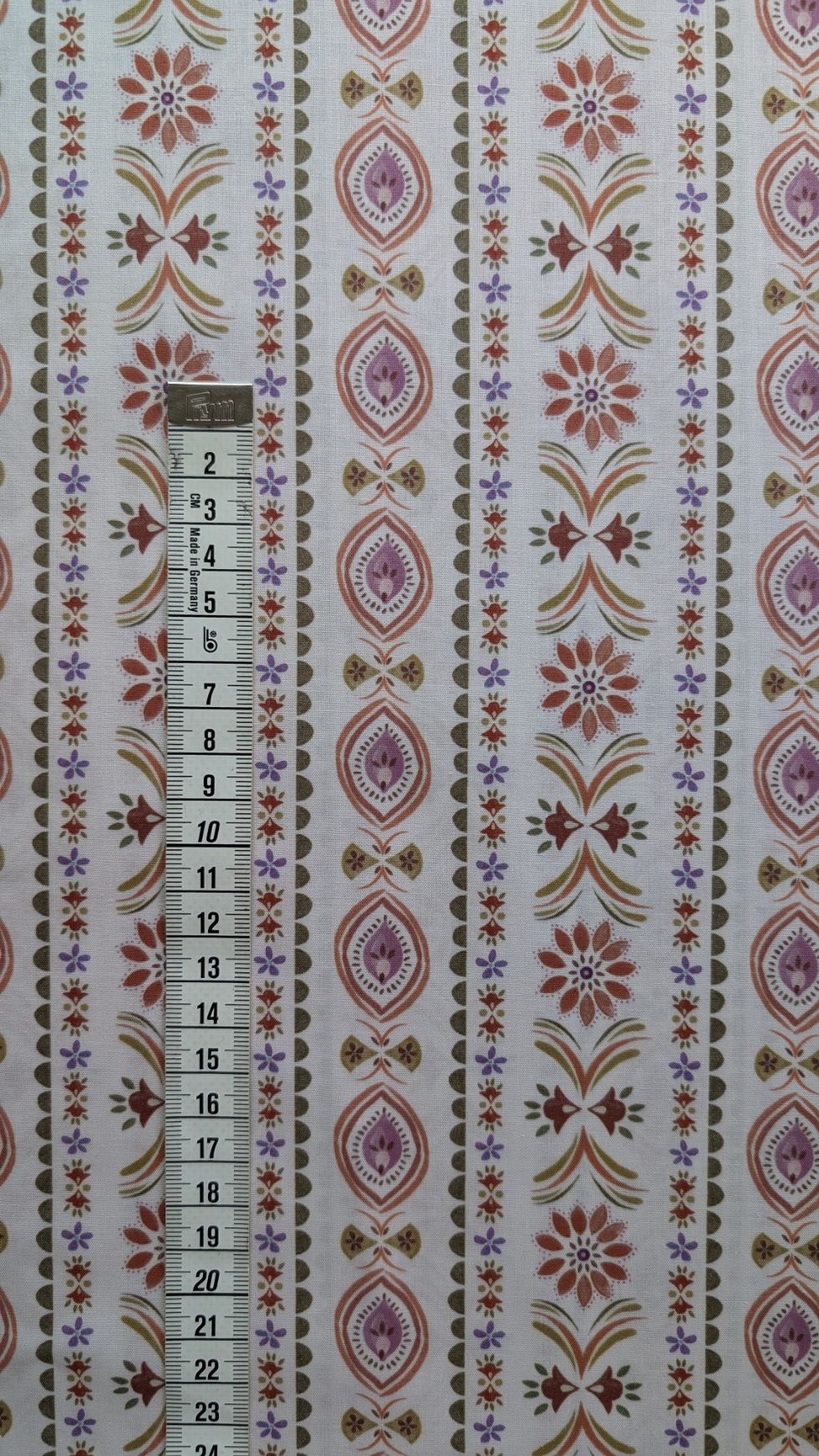 Popeline Écru Rayures Rétro Digital – Image 2