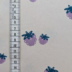 Popeline Écru Motifs Mûres