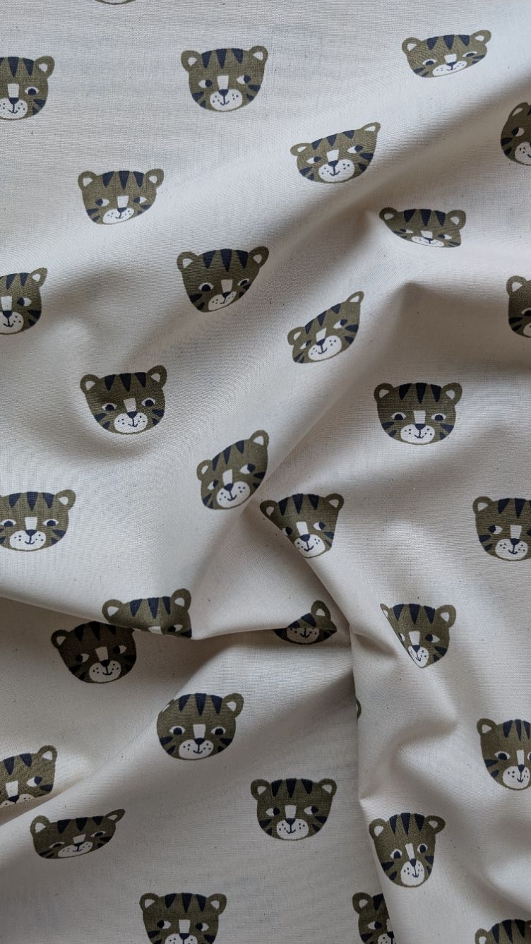 Popeline Écru Tigres