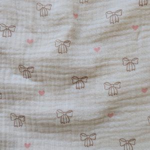 Double Gaze Écru Nœuds Bio