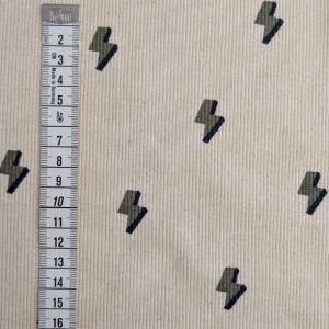 Jersey Côtelé Écru Éclairs Bio