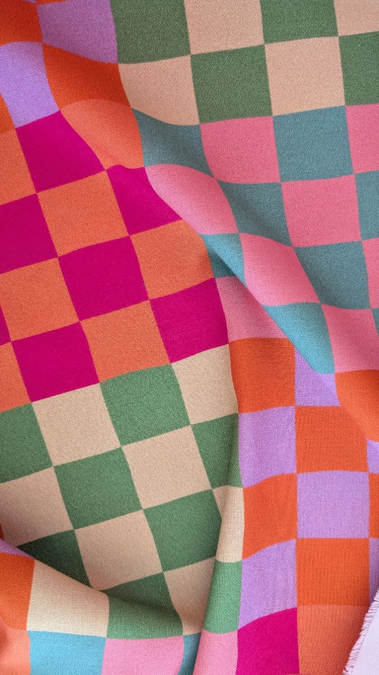 Toile Canvas Carreaux Multicolores