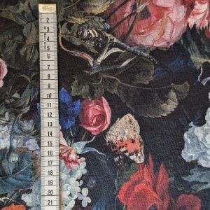 Toile Fleurs Intenses Fond Noir