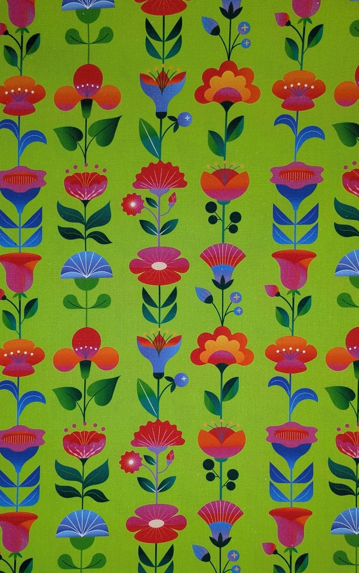 Toile Fleurs Vintage Vert – Image 3