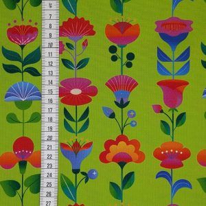 Toile Fleurs Vintage Vert