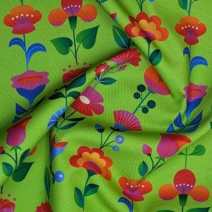 Toile Fleurs Vintage Vert