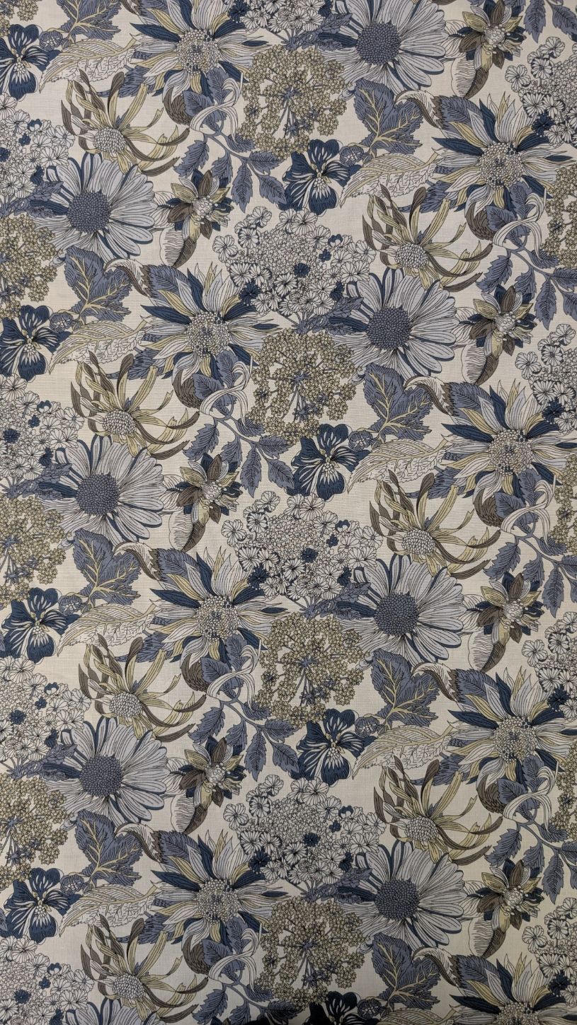 Tencel Lin Fleuri Bleu – Image 2