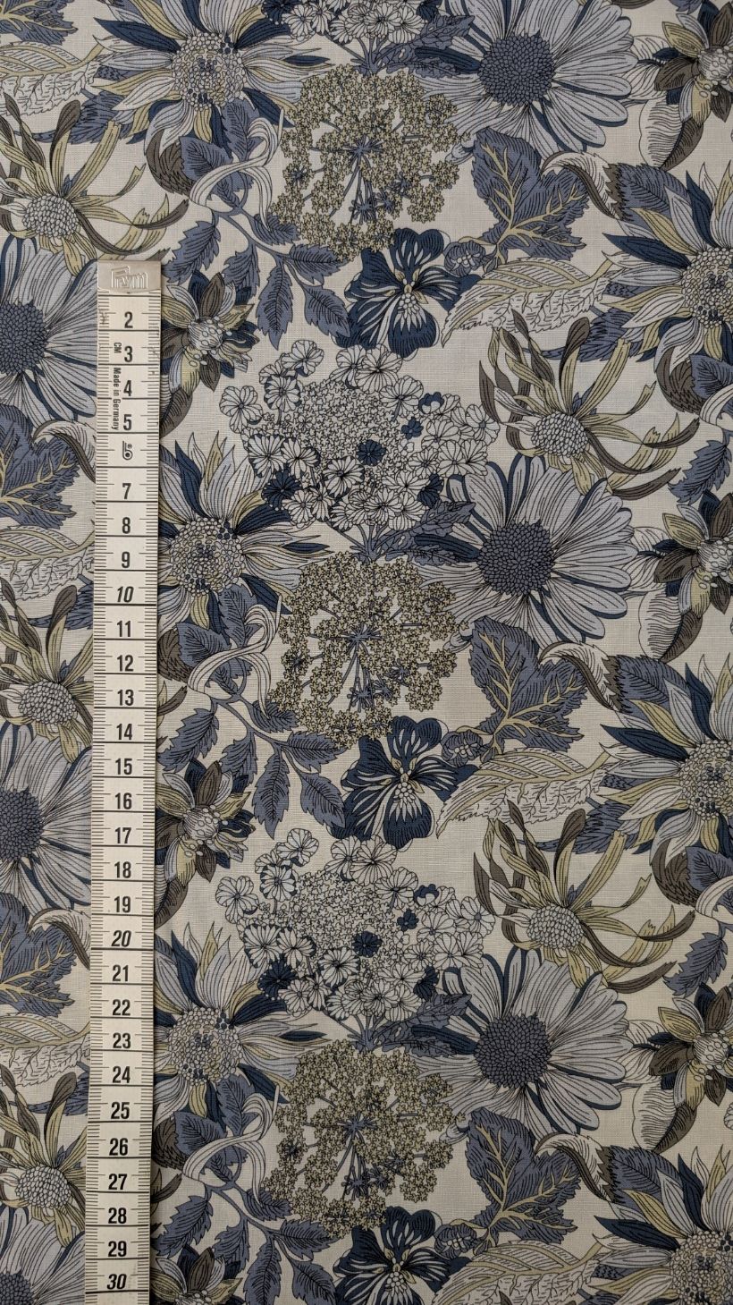 Tencel Lin Fleuri Bleu – Image 3