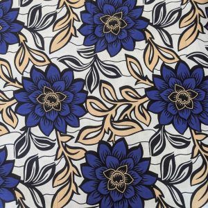 Tissu WAX Bleu et Blanc