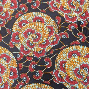 Tissu WAX Noir et Rouge