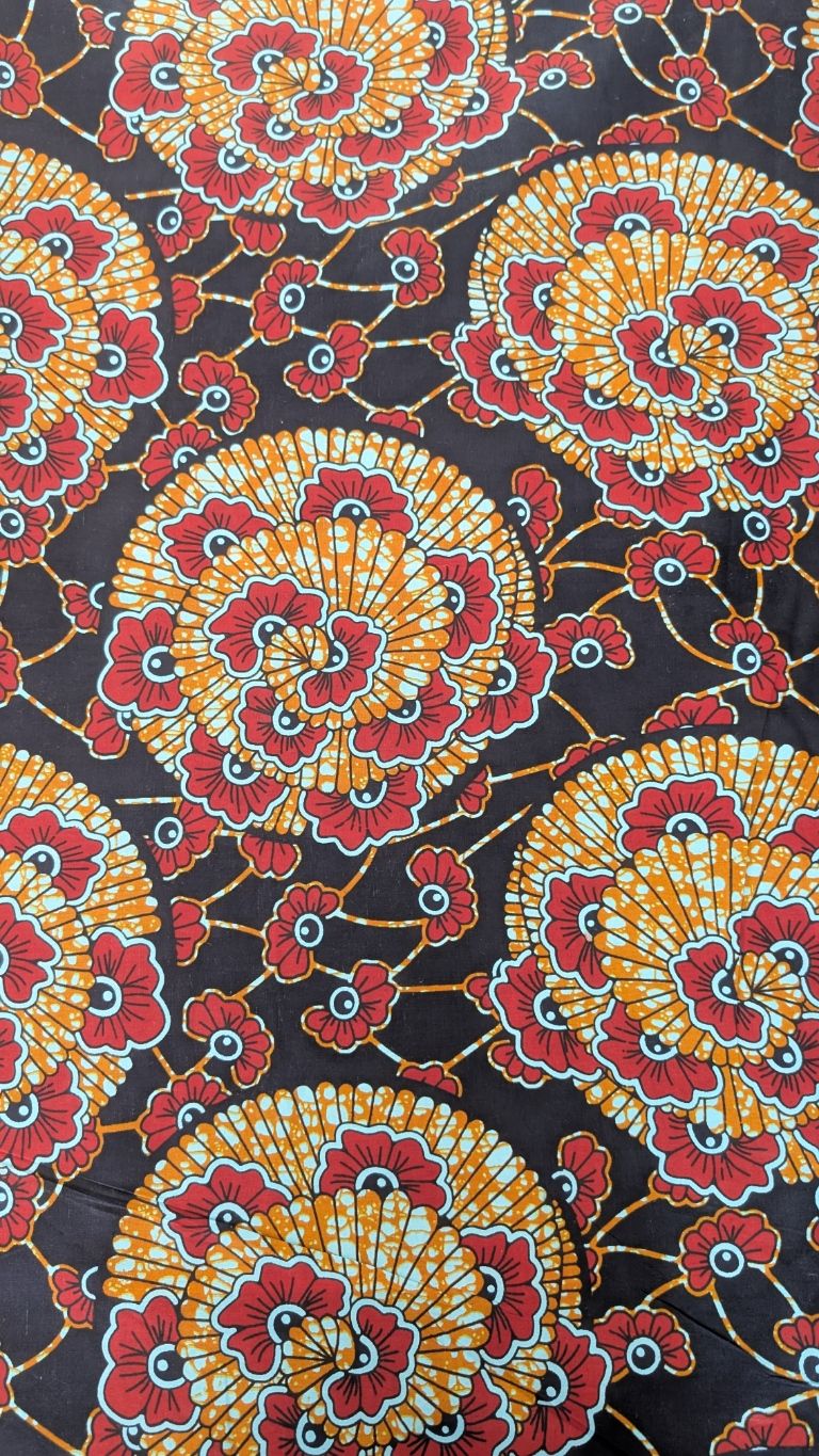 Tissu WAX Noir et Rouge