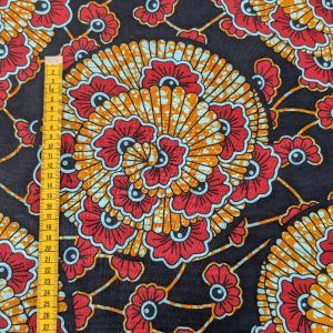 Tissu WAX Noir et Rouge