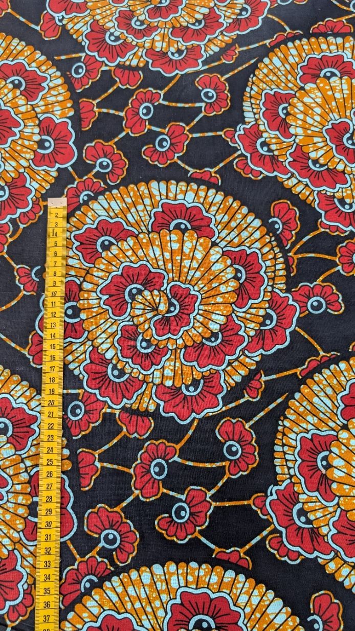Tissu WAX Noir et Rouge – Image 2
